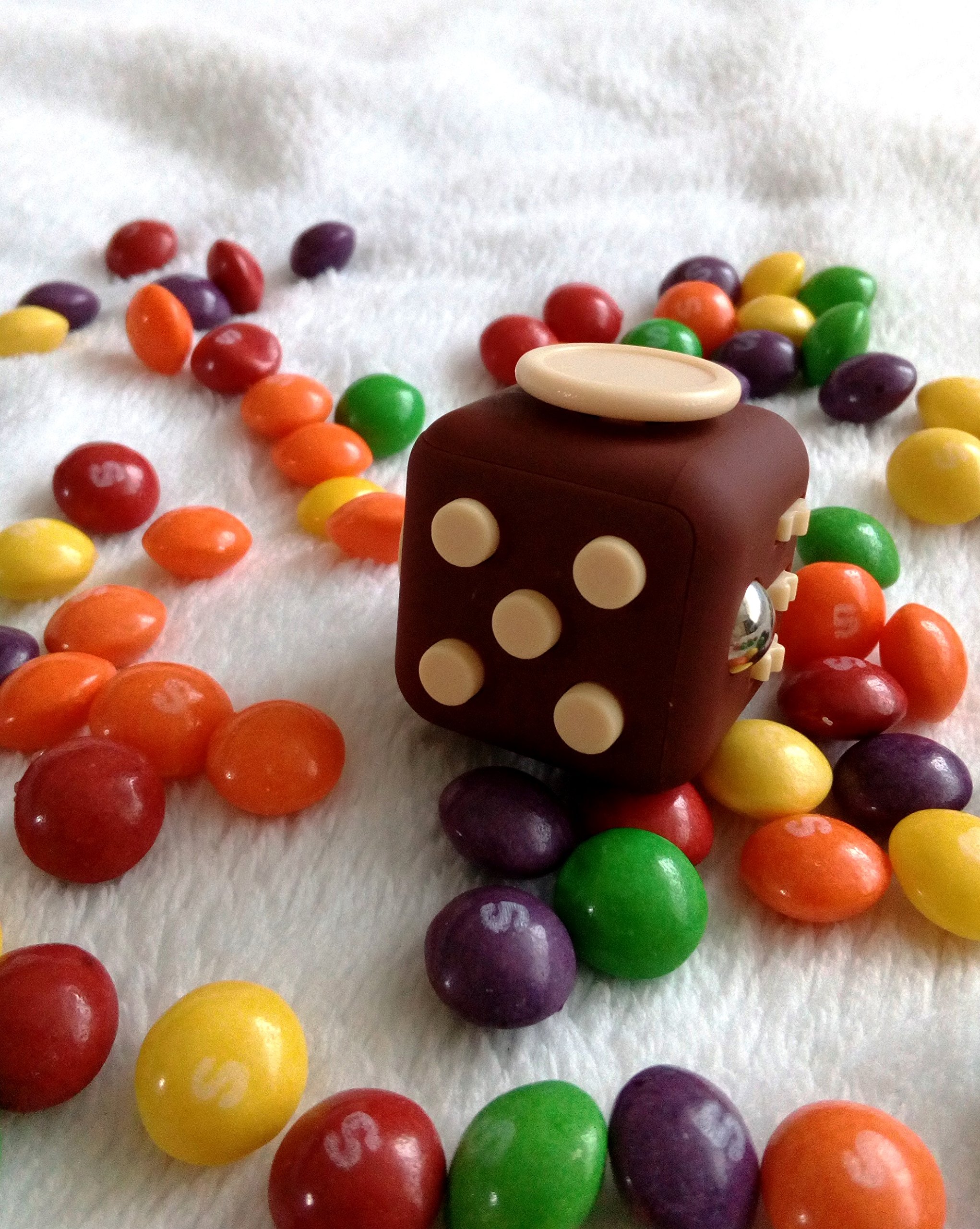 Moral Illusion Joy Cube - Chocolate Fidget Cube For Stress And Anxiety Relief ADHD, ADD, OCD - Silent Focus Dice With Extra Durable Silicone For Children And Adults - Quality Inspected Product