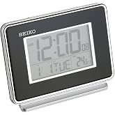 SEIKO Hudson Everything Bedroom Digital Alarm Clock, Black