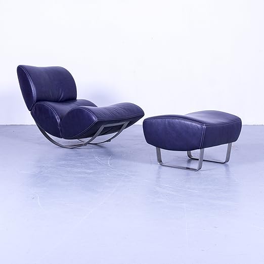 Amazon De Koinor Jetlag Leder Sessel Garnitur Aubergine Lila Liege Hocker Echtleder