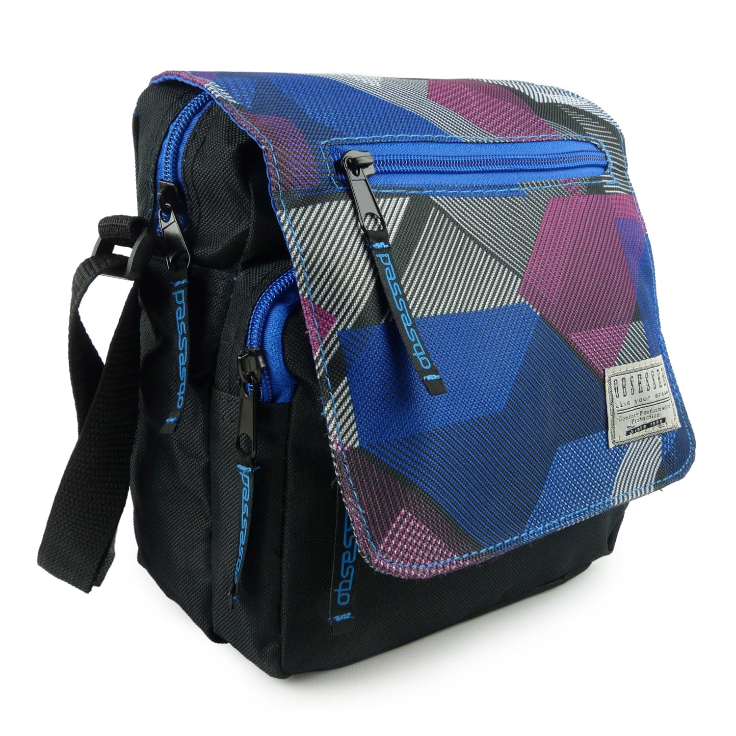 Dynamic Design Small Canvas Cross Body/Messenger Bag Unisex by Obsessed