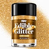 Gold Edible Glitter 5g, Luster Dust | Gold Dust for Drinks &amp; Cakes, Luster Dust Edible Shimmer for Baking, Cocktails, Cupcake &amp; Cake Decoration