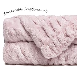 Chanasya Premium Ruched Faux Fur Throw Blanket