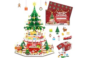 SOPU Advent Calendar 2025 Christmas Tree Paradise Building Toy Set with LED Light, 24 Boxes Surprise Christmas Countdown Calendar Building Blocks Display, Creative Gifts for Adults Teens Girls Ages 6+