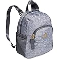 adidas Linear Travel Bag Small Men Womens Mini Backpack, Jersey Grey/Onix Grey/White, 10.5 inch x8.5 inch x4.25 inch