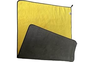 SOFTBATFY Large Thick Car Drying Microfiber Towel 800GSM Automotive No Scratch Lint Free Drying Cloth for Entire Vehicle (36 x 24inches,Grey-Yellow,1pack)