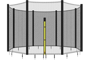 Deomod Trampoline Safety Net, 10FT 12 FT 14FT Trampoline Safety Enclosure Net, Outdoor Weather-Resistant Replacement Nets, Round Frame Trampoline Nets for Kids