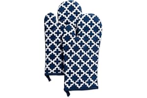 DII Lattice Basics Collection Kitchen Essentials, Oven Mitt Set, Nautical Blue, 2, Piece