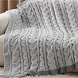 Bedsure Cable Knitted Throw Blanket for
