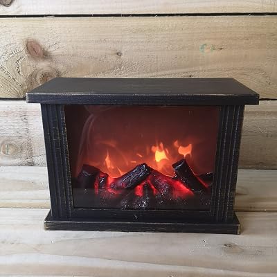 Premier Battery Operated Timer Flame Effect Fireplace Warm Glowing Realistic