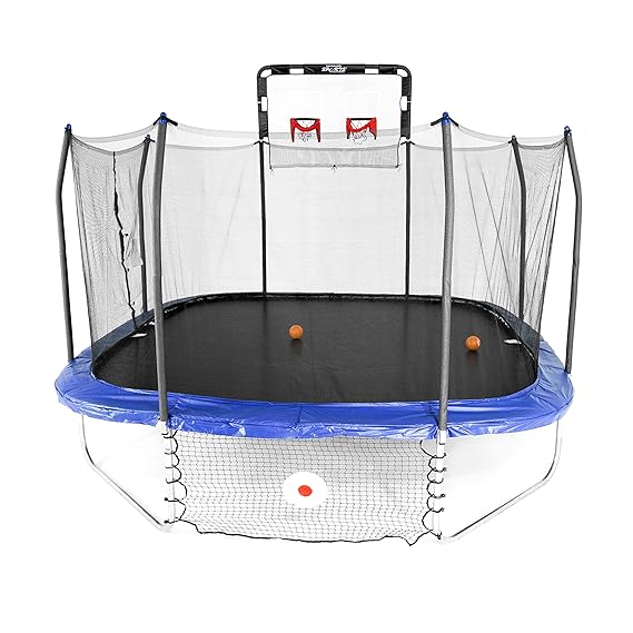 10. Skywalker Trampolines 14-Foot Square Jump Dunk and Kick
