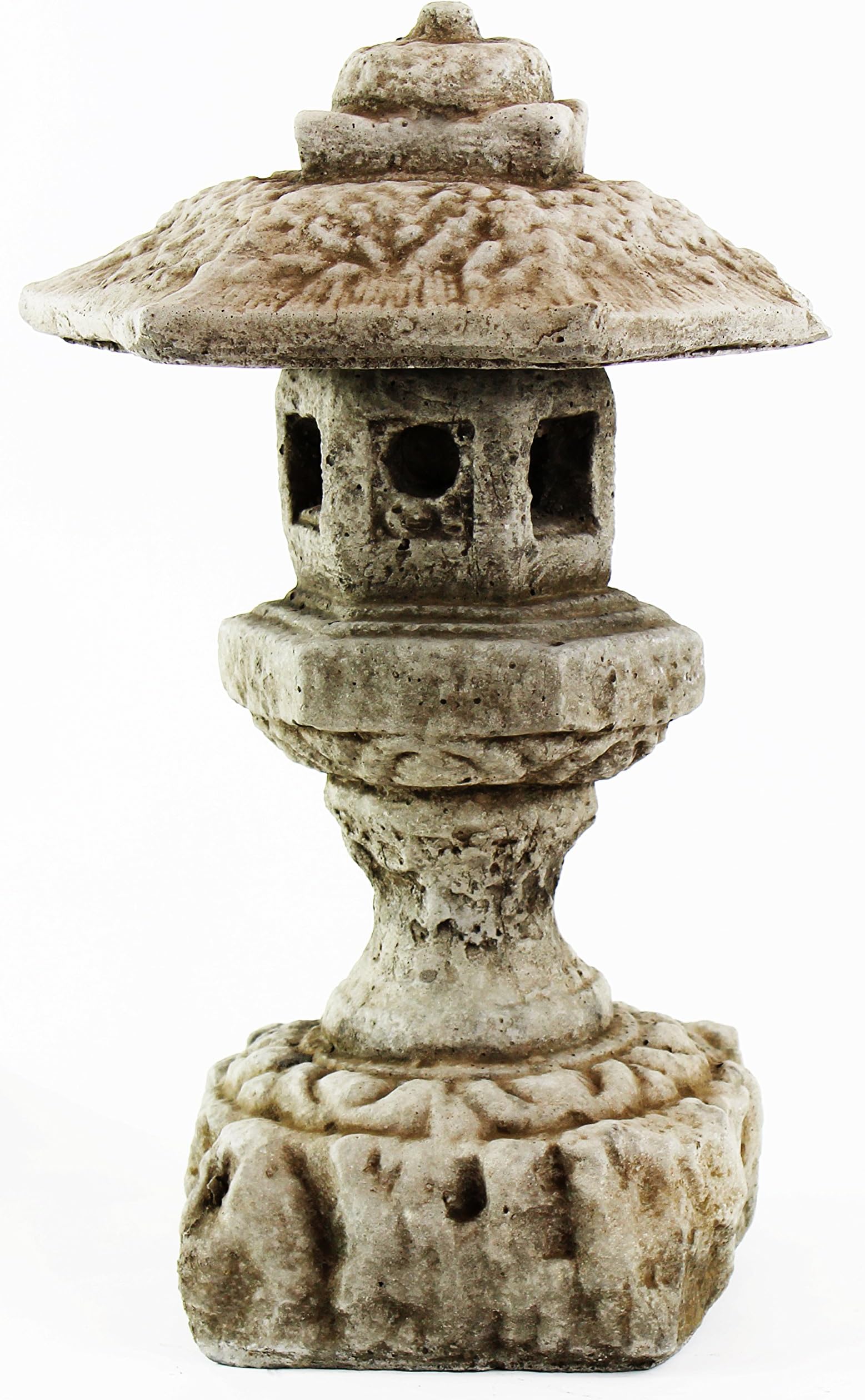 Fleur de Lis Garden Ornaments LLC Hexagonal Japanese Pagoda Cement Lantern Asian Collection Pagodas