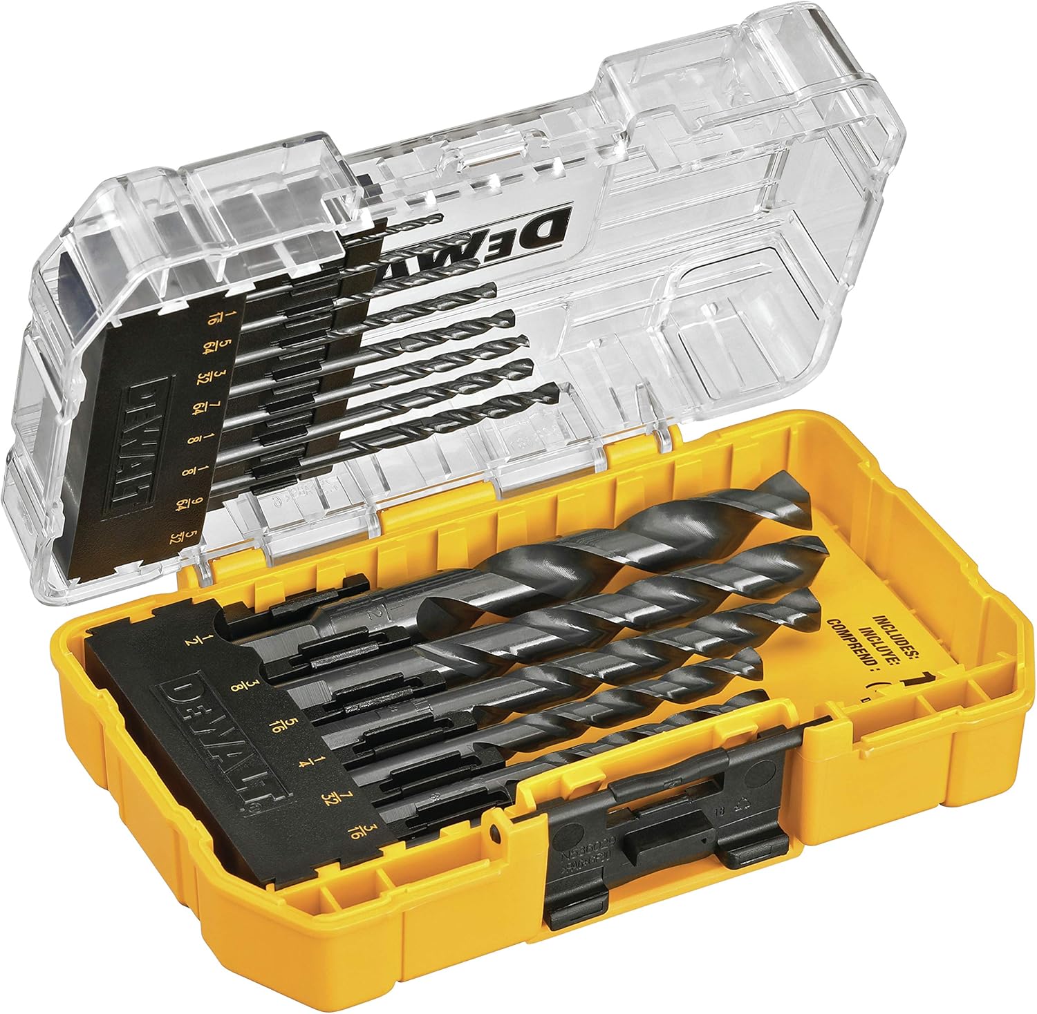 DEWALT DWA1184 14Piece Set Black Oxide Coated HSS Twist Drill Bit Set - - 