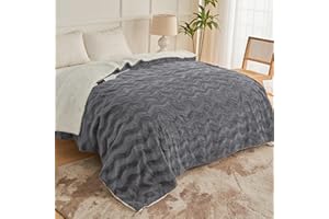 Auemtyn Heated Electric Blanket Twin Size - Soft Faux Rabbit Fur & Fleece, 6 Heating Levels, 10 Time Settings, Overheat Protection, ETL & FCC Certified