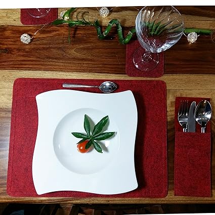 Venetto 2-er / 4-er Sets Platzmatten Tischmatten Tischschoner Untersetzer Tischdeko Tisch Deko Tischdecken Tischdeckchen Glas