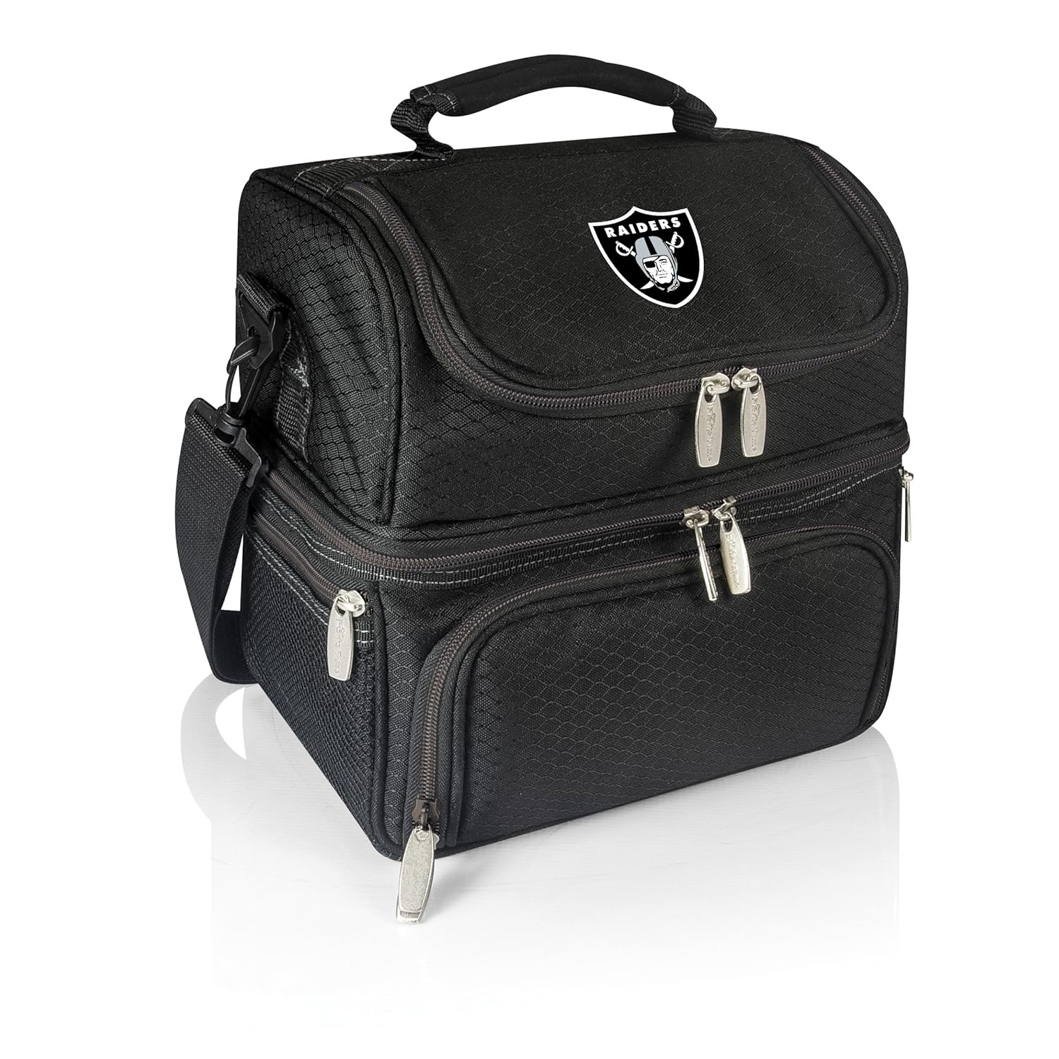 PICNIC TIME NFL Oakland Raiders Pranzo Insulated Lunch Tote with Service for One Black
