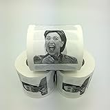 3 Rolls Laughing Hillary Clinton Toilet Paper, Novelty Political Gag Gift