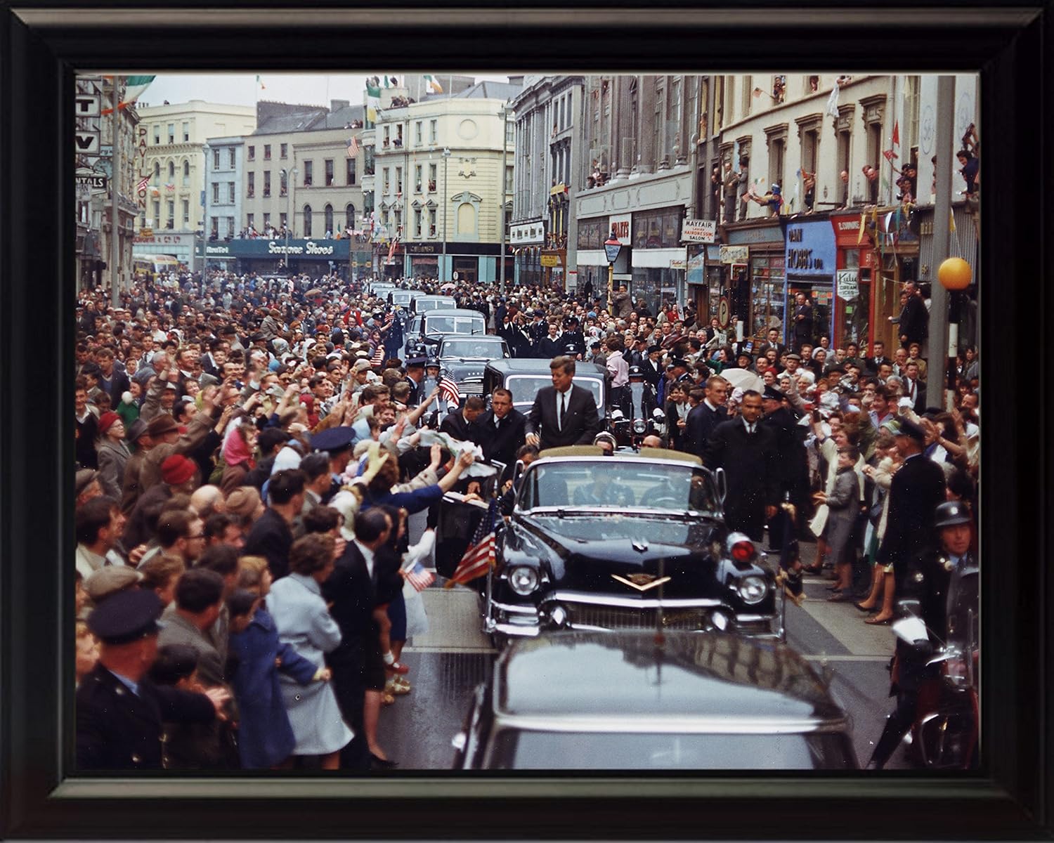 Photographs - President John F. Kennedy (JFK), Motorcade, 8x10 Framed Photo