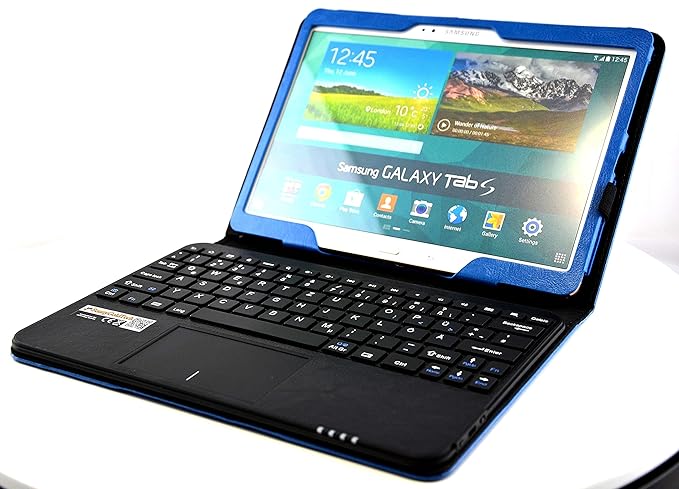 MQ - Galaxy Tab S 10.5 Bluetooth Tastatur Tasche mit Multifunktions-Touchpad | Hülle mit Bluetooth Tastatur und integriertem 