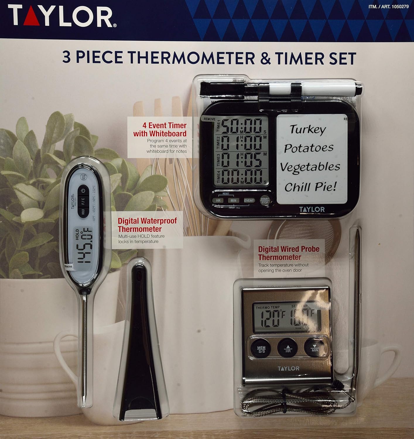 Taylor 3 Piece Thermometer & Timer Set