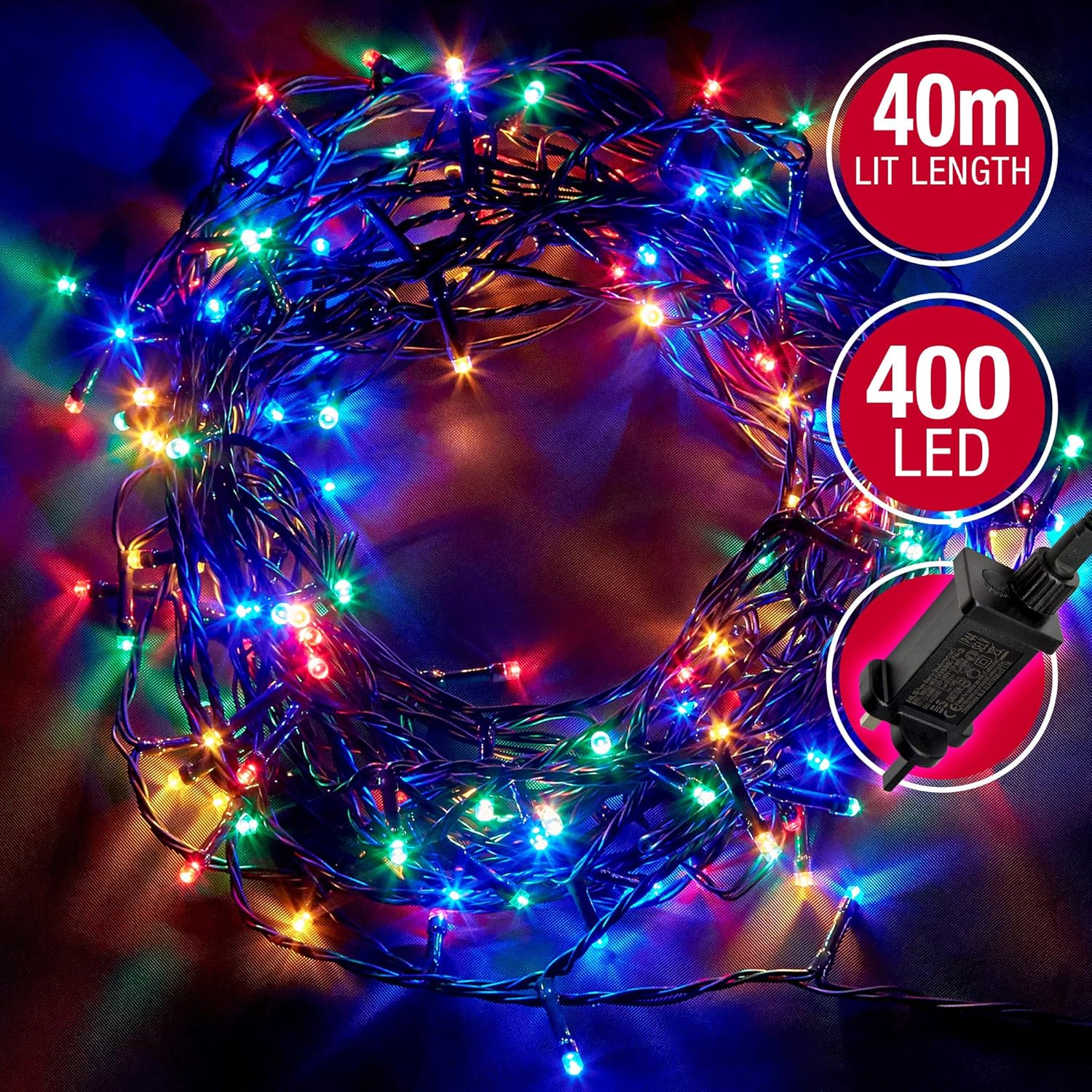 400 LED String Fairy Lights MultiColoured with 8 Different Modes