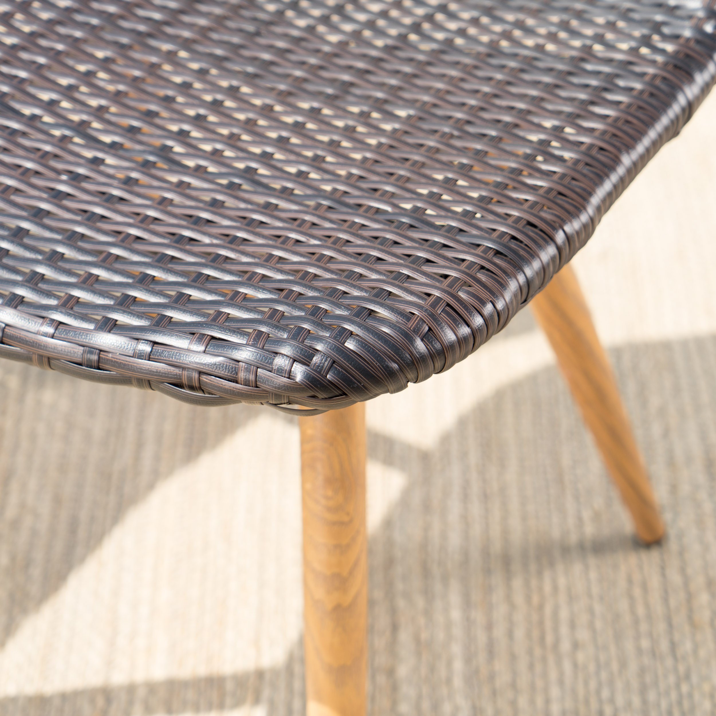 Christopher Knight Home Gila Outdoor Wicker Dining Chairs with Wood