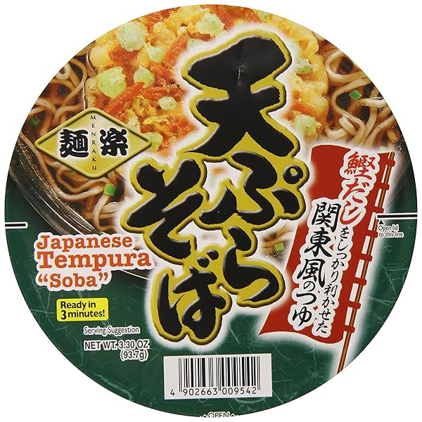 MENRAKU TEMPURA NOODLES SOUP, SOBA, 3.3 OUNCE