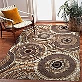 Liora Manne Marina Low Profile Durable Indoor/Outdoor Woven Rug- Circles Brown 2'7" x 4'3"