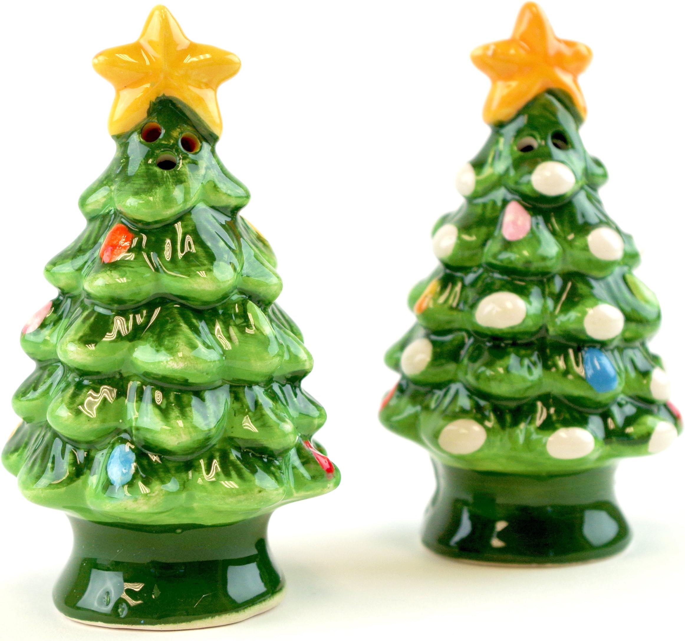 Christmas is Forever - Ceramic Tree Salt and Pepper Shaker Set 3.7"
