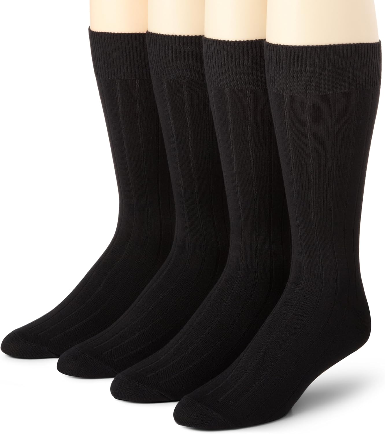 Cole Mens Modal Rib Knit 4 Pack Socks, Black, Sock Size1013