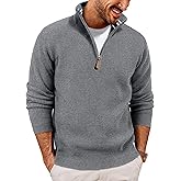 PJ PAUL JONES Men Quarter Zip Pullover Sweaters Lightweight Knit Dress Sweater for Glof Work Casual