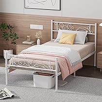 Amazon.com: Weehom Twin Size Bed Frame with Headboard No Box