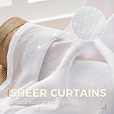 MRTREES White Voile Curtains 2 Panels 132x137 cm Rod Pocket 54 Drop view 3