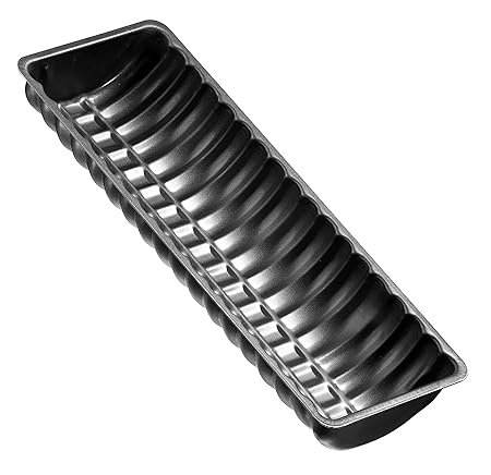 Zenker Rehrückenform 30 cm, Ciabattaform mit Antihaftbeschichtung, hochwertige Backform für Stollen, schwarze Stollenform, Me