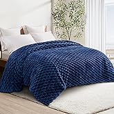 Whale Flotilla Queen Size Blanket for Bed with Jacquard Pattern, Fuzzy Soft Cozy Exquisite Blankets for All Season, Warm and Fluffy, 90x90 Inch, Navy Blue
