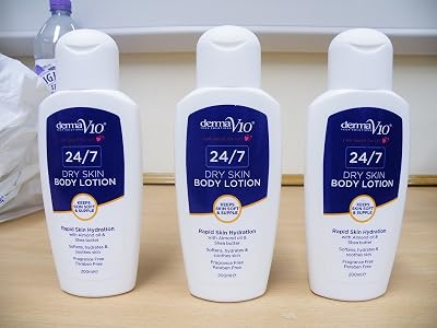 Derma V10 24/7 Dry Skin Body Lotion Moisturiser Almond Oil Shea Butter 200ml