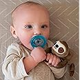 Nuby Soft Plush Pacifinder with Detachable Silicone Pacifier: 0-6 Months, Sloth, Natural Cherry Shape, brown, one size
