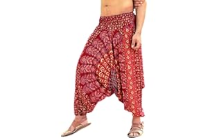 SARJANA HANDICRAFTS Mens Womens Rayon Mandala Pockets Harem Pants Yoga Drop Crotch Trouser