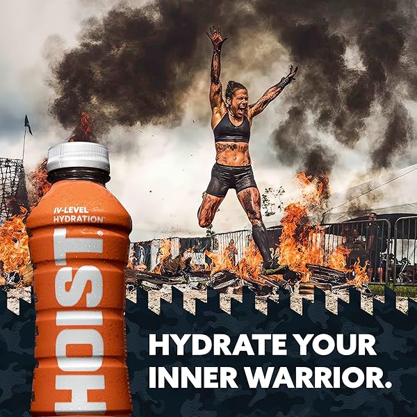 HOIST PREMIUM MILITARY HYDRATION ELECTROLYTE DRINK, POWERFUL IV-LEVEL HYDRATION, CLINICALLY PROVEN PERFORMANCE DRINK, PEACH MANGO, 16 FL OZ (PACK OF 12)
