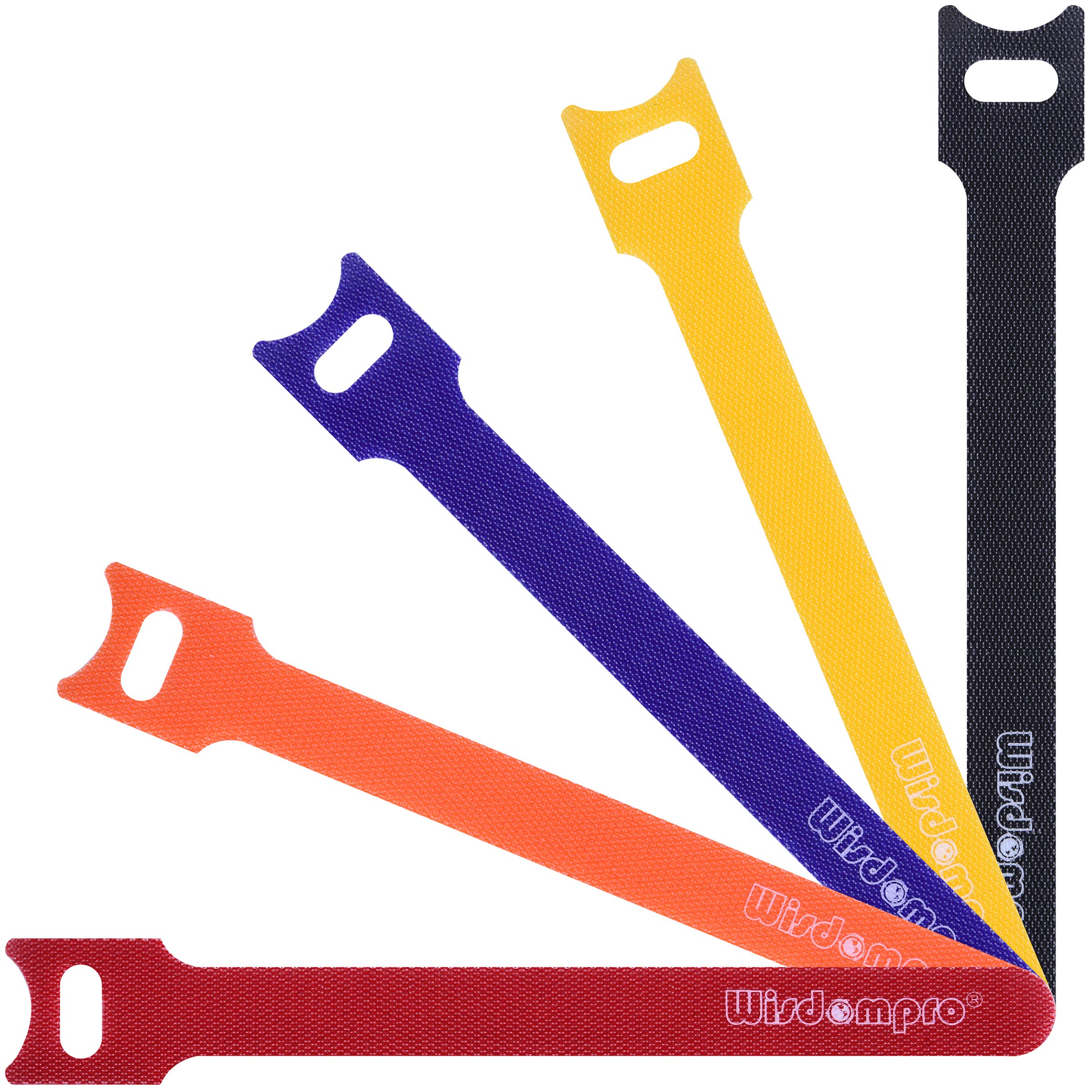 Wisdompro 50 Pack Reusable Cable Ties, Adjustable Releasable Hook and Loop Cable Straps Organiser for PC Cable Management, Organizing Cords, TV, Desk - 6 Inches