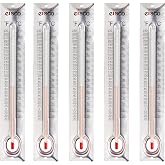 EISCO 5 Pack - Aluminum Thermometers, -30 to 110&deg;C / 30 to 230&deg;F, Measurement in Celsius &amp; Fahrenheit - Aluminum Backing, Glass - Spirit Filled - 6.5" Long, 1" Wide