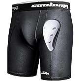 COOLOMG Mens Compression Shorts with Cup Athletic Baseball Underwear for Football MMA Lacrosse Field Hockey