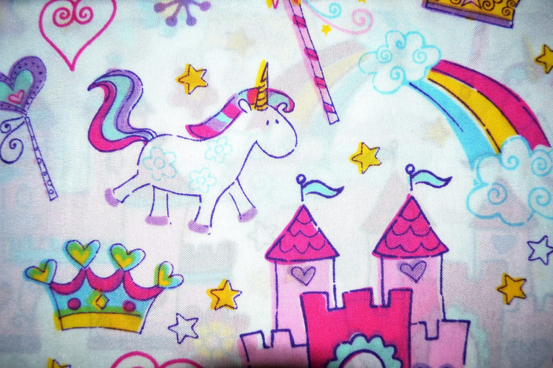 Happiness By Design Twin Pink 3-piece Unicorn Castle Rainbow Princess Fairy Tales Sheet Set Enchanted Tales