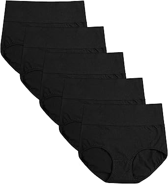 Cauniss Damen Slips Baumwolle Hohe Taille C Abschnitt Erholung Nach Der Geburt Weich Dehnbar Volle Abdeckung 5 Stuck Amazon De Bekleidung