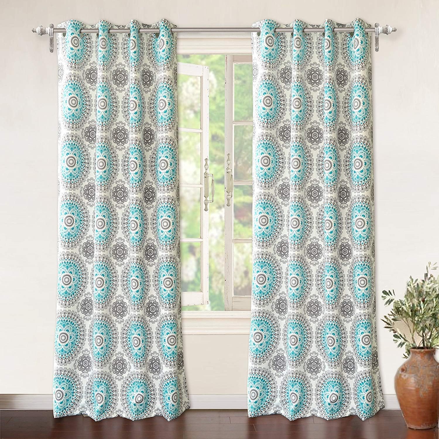Best yellow aqua kitchen curtains