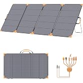 MHPOWOS 400W Bifacial Portable Solar Panel N-Type 16BB for Power Station | IP68 Waterproof Foldable Solar Charger for EcoFlow/Anker/Jackery, 25% Efficiency for Camping RV Home Off-Grid Power Backup