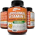 NutriFlair Liposomal Vitamin C 1600mg, 180 Capsules - High Absorption, Fat Soluble VIT C, Antioxidant Supplement, Higher Bioa