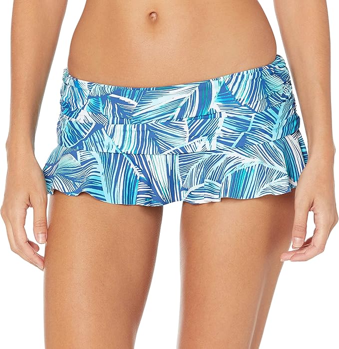 Amazon.com: La Blanca Women's Tangier Tile Ruffle Skirted Bikini Bottom: Clothing