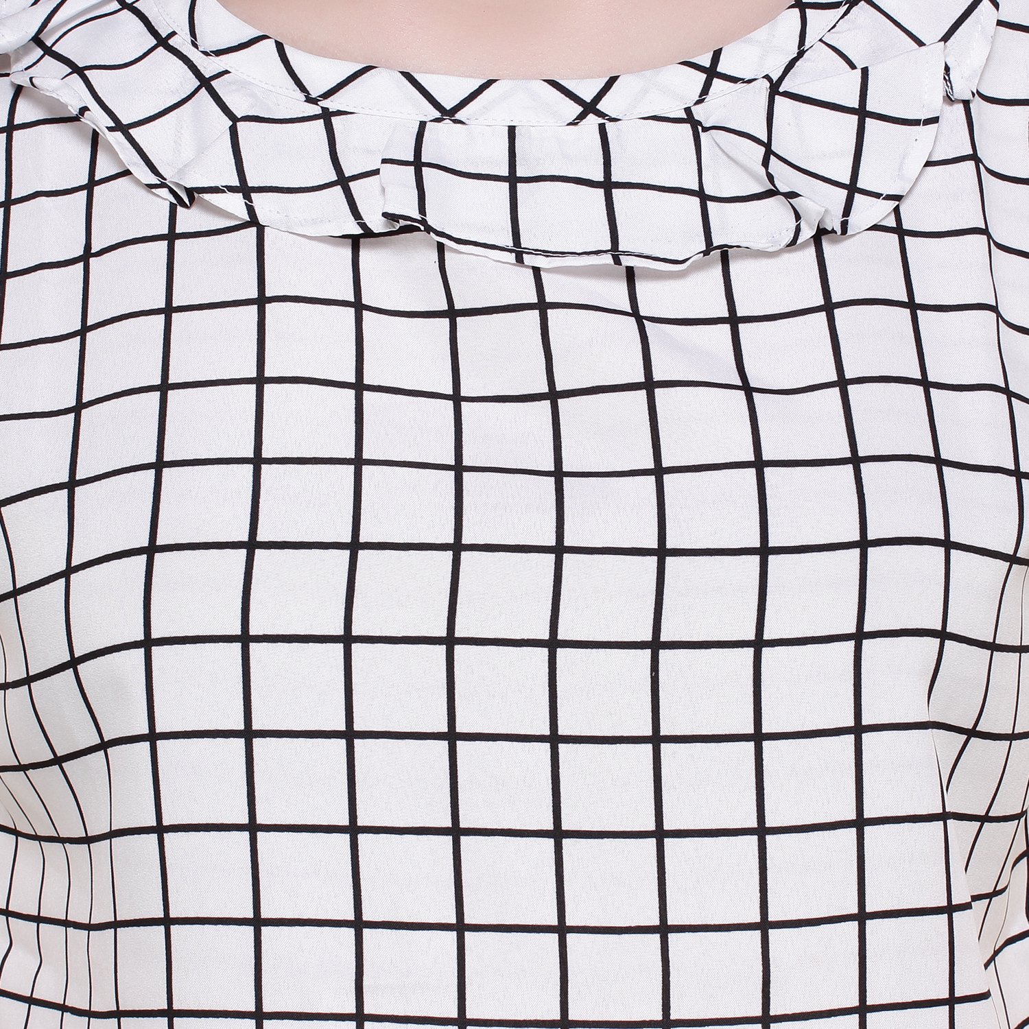 mallory winston white & black sleeveless ruffle