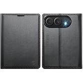 Tenifly for iPhone Duo Case Wallet with Card Holder, Black | RFID Blocking Credit Slots, Kickstand, Shockproof Folio Flip Phone Cover, PU Leather, Magnetic Closure