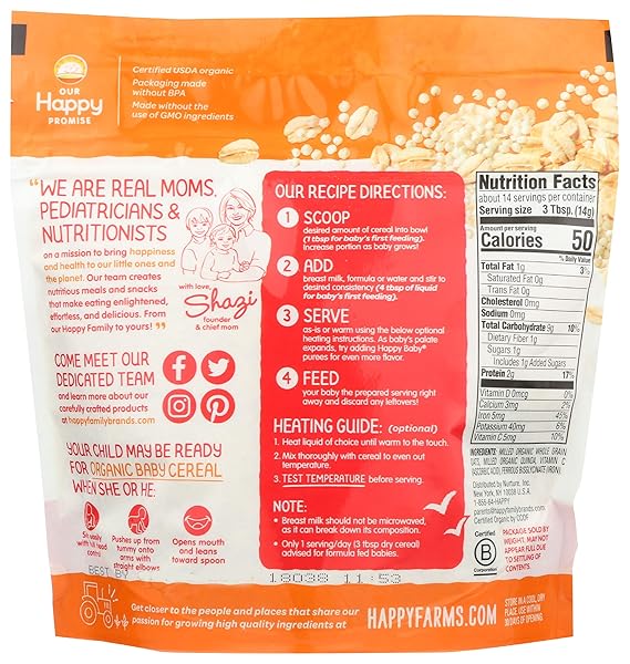happy baby organic clearly crafted oatmeal cereal